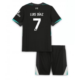 Liverpool Luis Diaz #7 Uit tenue Kids 2024-25 Korte Mouw (+ Korte broeken)